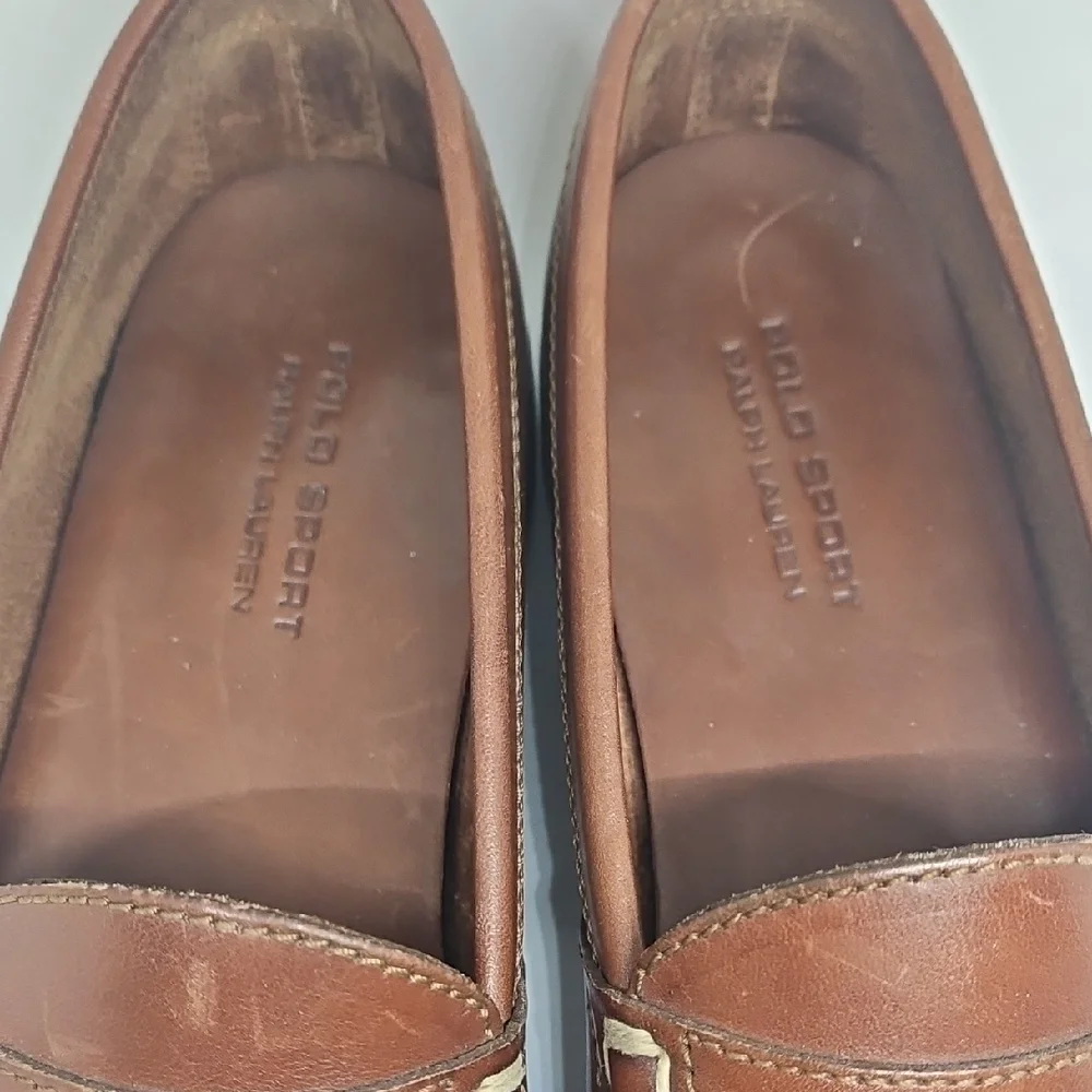 Polo by Ralph Lauren Brown Leather Slip-On Loafers V Good 10D - Picture 3 of 6